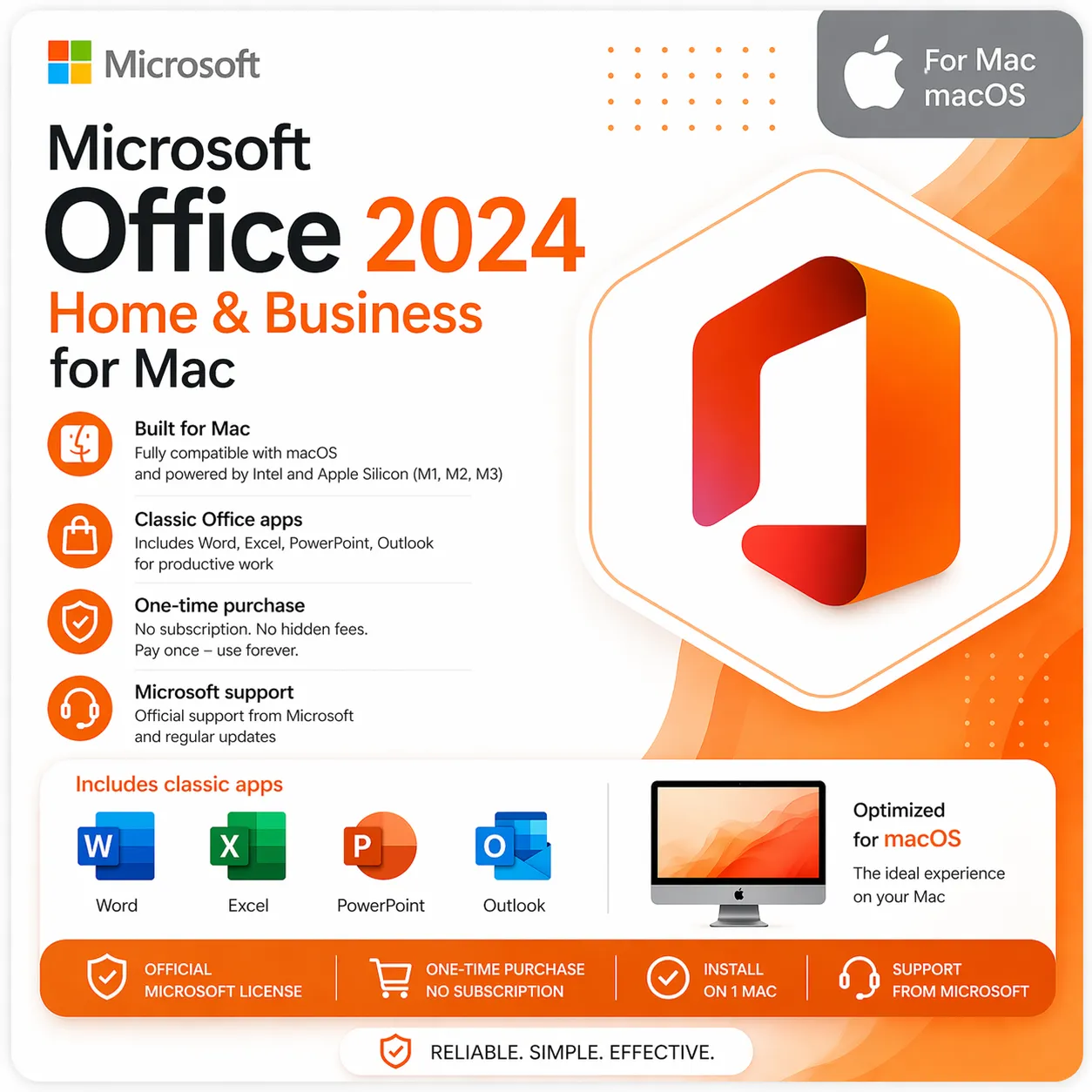 Office 2024 Home & Business for Mac – Key for 1 Mac